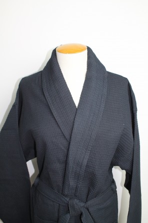 Albornoz Nido de abeja color negro